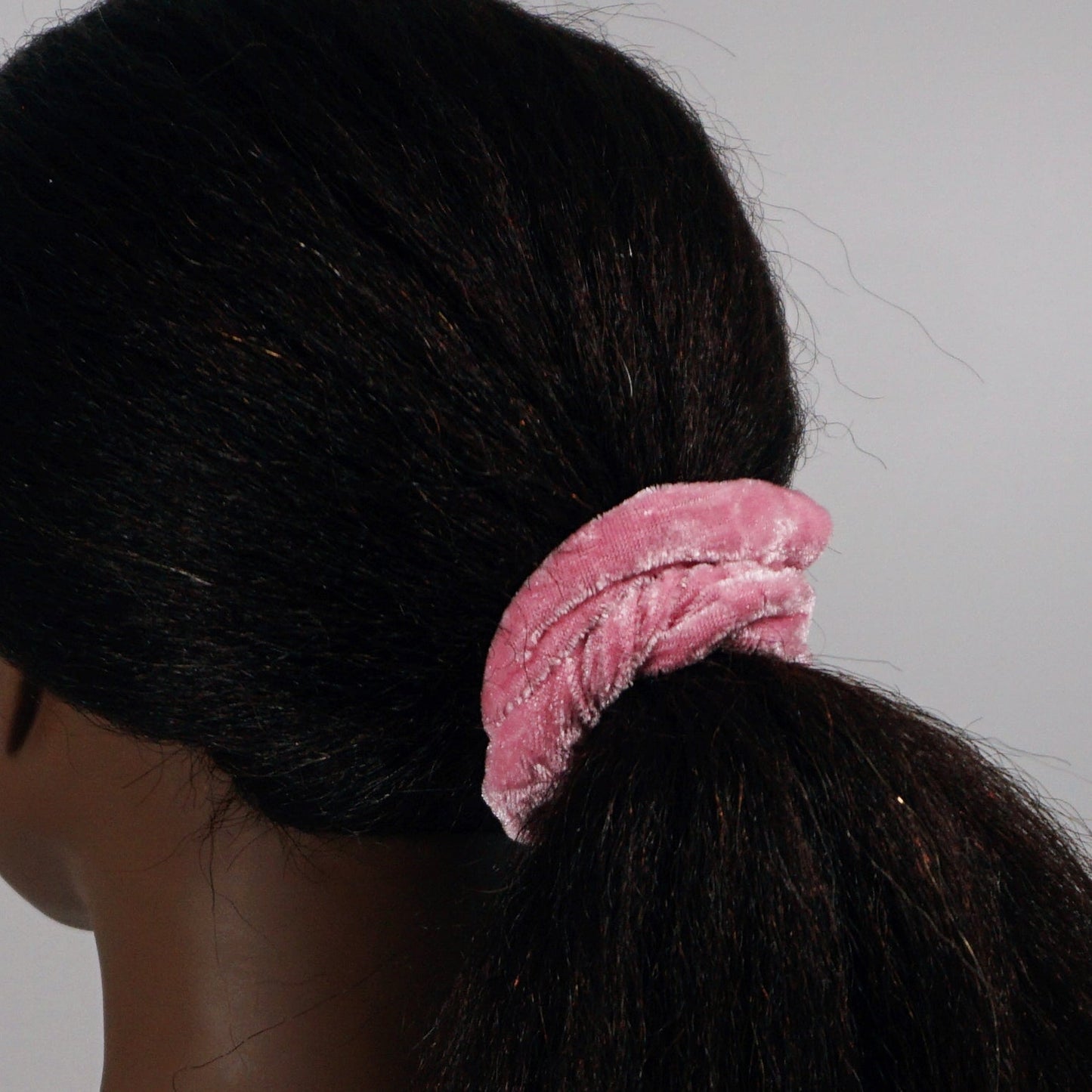 Amelia Beauty Products, Pink Velvet Velvet Scrunchies, 3.5in Diameter, Gentle on Hair, Strong Hold, No Snag, No Dents or Creases. 8 Pack - 12 Retail Packs