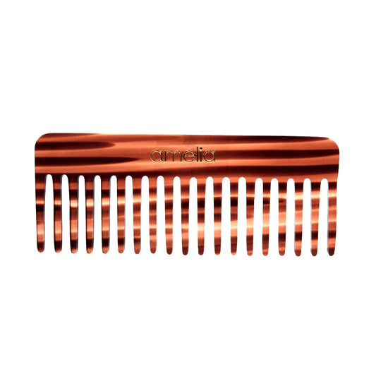 Amelia Beauty Cellulose Acetate 6in Rake Detangling Comb, Handmade, Smooth Edges, Eco-Friendly Plant Based Material,  Course Teeth - Tortoise Shell Color - 12 Retail Packs