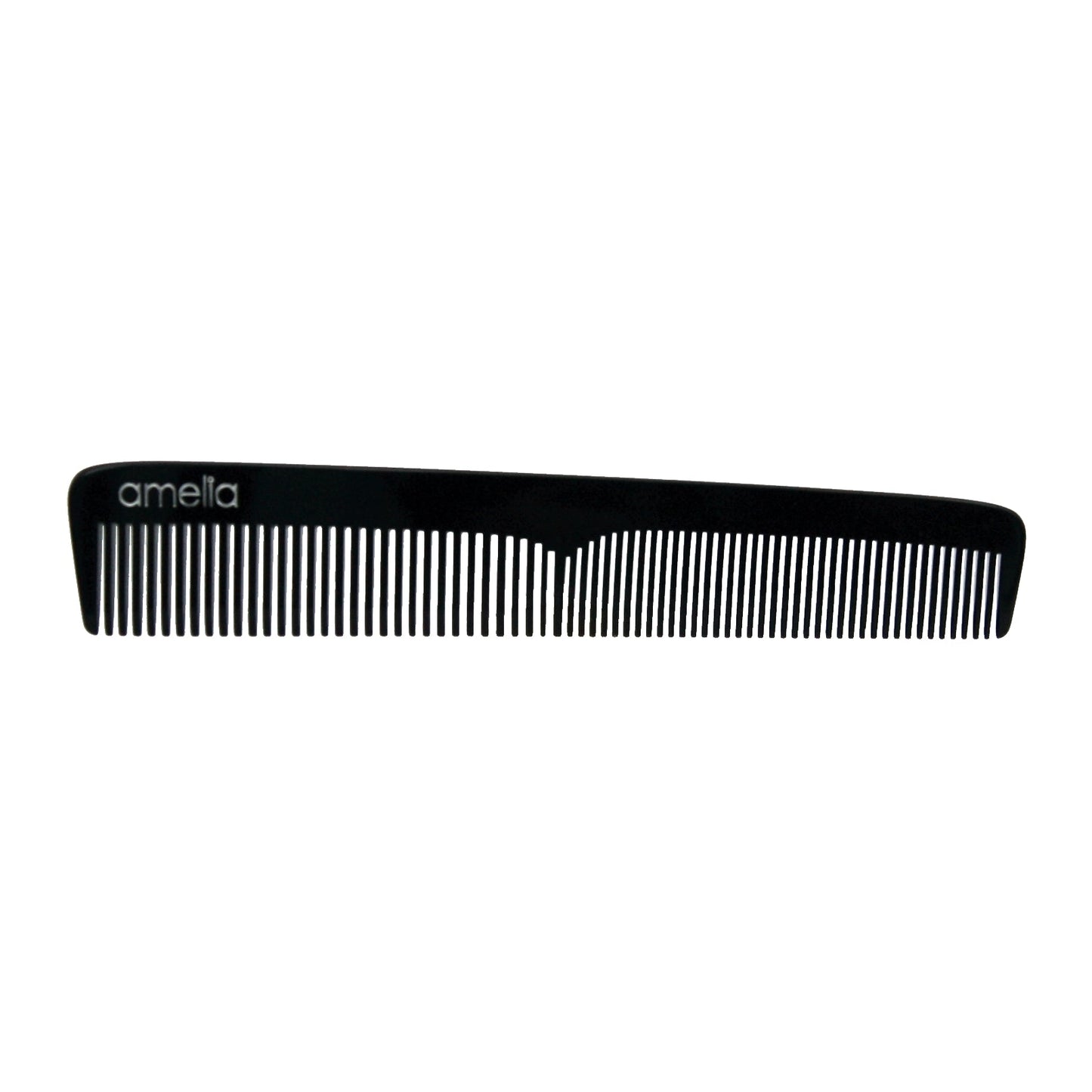 Amelia Beauty Cellulose Acetate 7in Styling Comb, Handmade, Smooth Edges, Eco-Friendly Plant Based Material, Fine and Course Teeth - Black Color - 12 Retail Packs