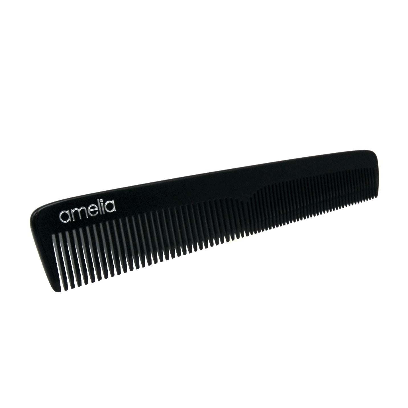 Amelia Beauty Cellulose Acetate 7in Styling Comb, Handmade, Smooth Edges, Eco-Friendly Plant Based Material, Fine and Course Teeth - Black Color - 12 Retail Packs