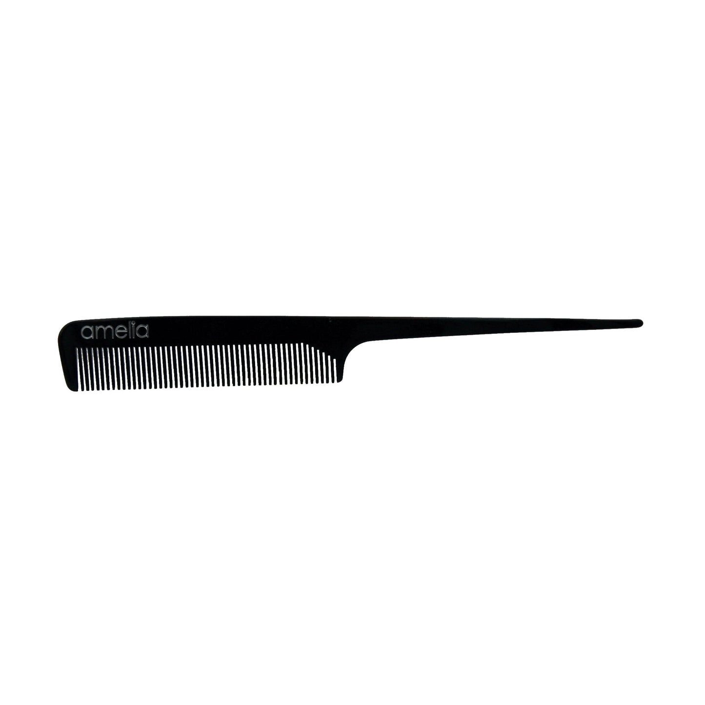 Amelia Beauty Cellulose Acetate 8in Handle Comb, Handmade, Smooth Edges, Eco-Friendly Plant Based Material, Course Tooth - Black Color - 12 Retail Packs