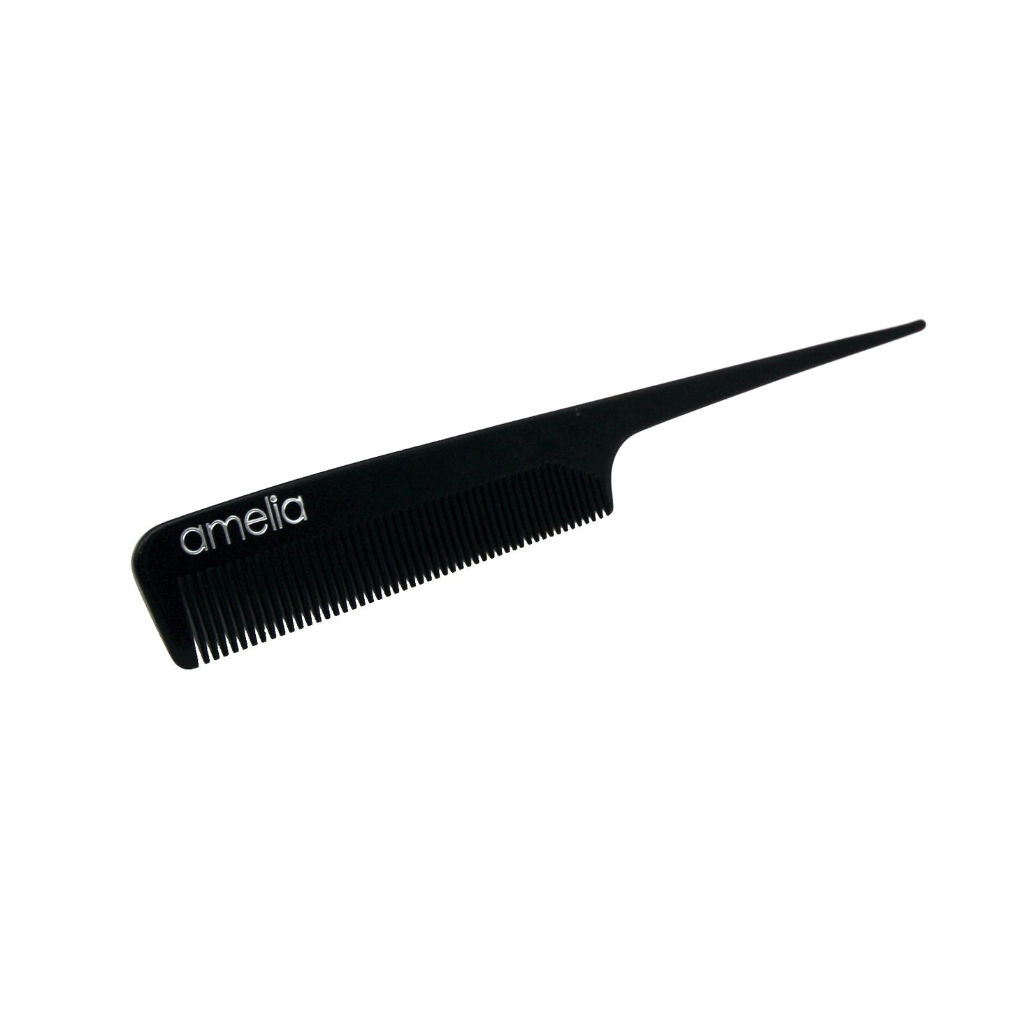 Amelia Beauty Cellulose Acetate 8in Handle Comb, Handmade, Smooth Edges, Eco-Friendly Plant Based Material, Course Tooth - Black Color - 12 Retail Packs