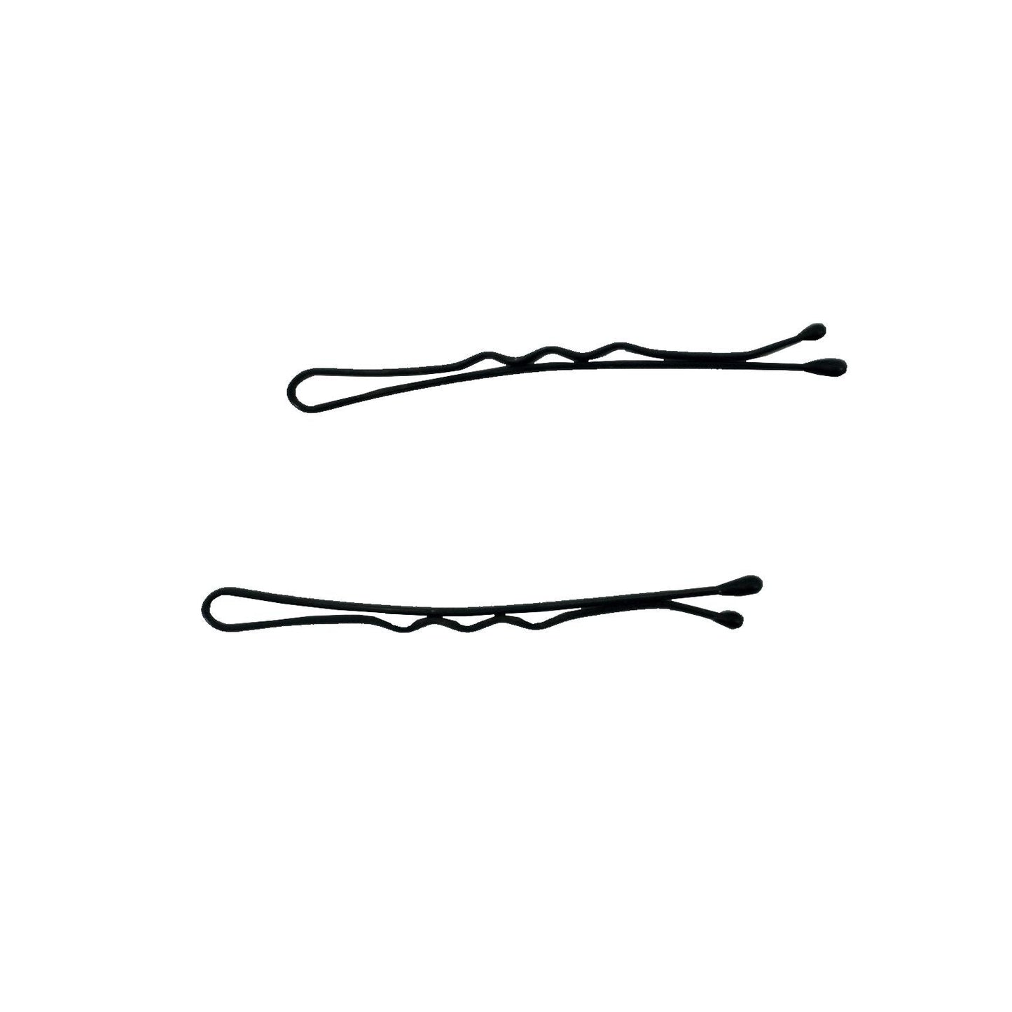 300, Black, 2.0in (5.0cm), Italian Made Bobby Pins, Recloseable Stay Clean and Organized Container - 6 Retail Packs