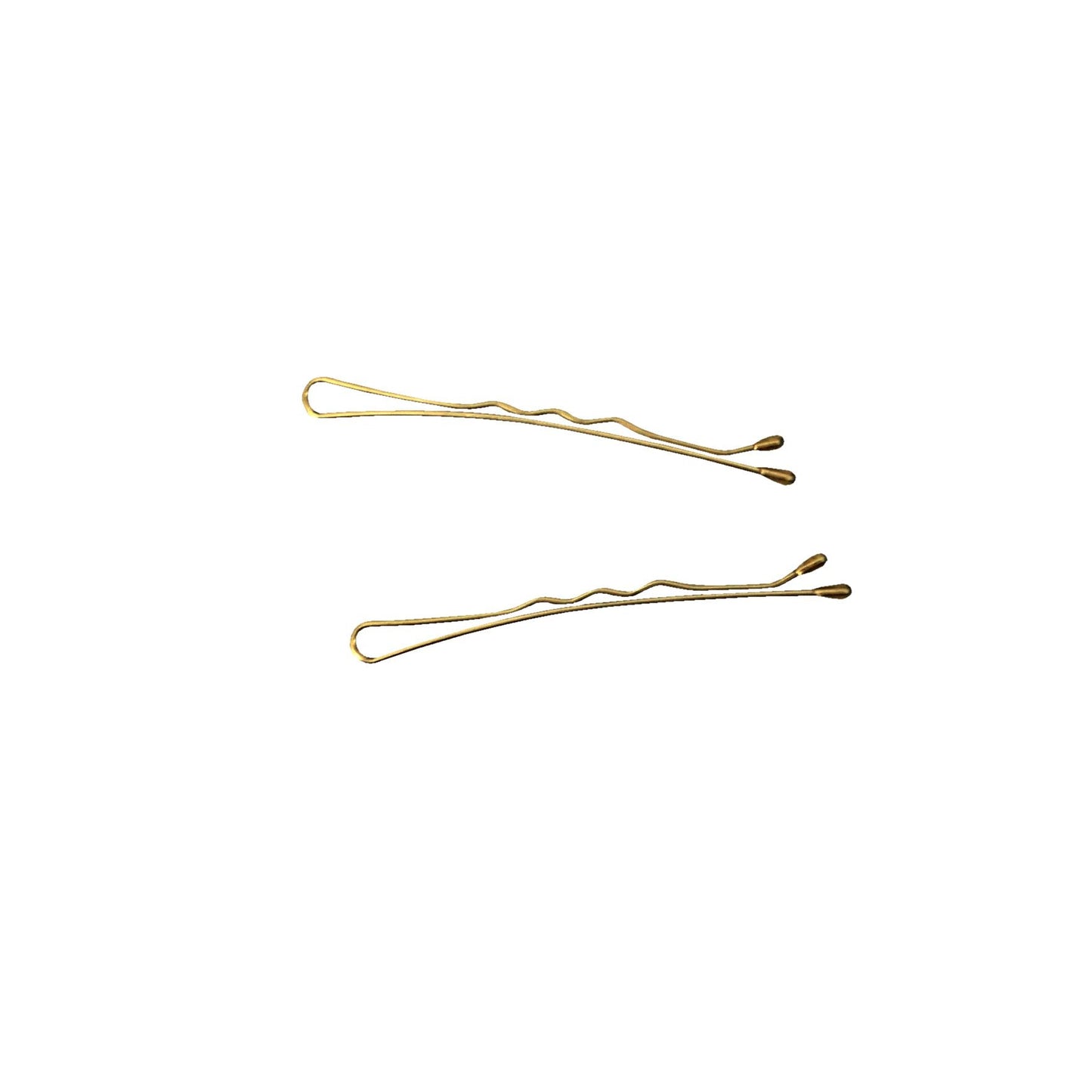 300, Brass Color, 2.0in (5.0cm), Italian Made Bobby Pins, Recloseable Stay Clean and Organized Container - 6 Retail Packs