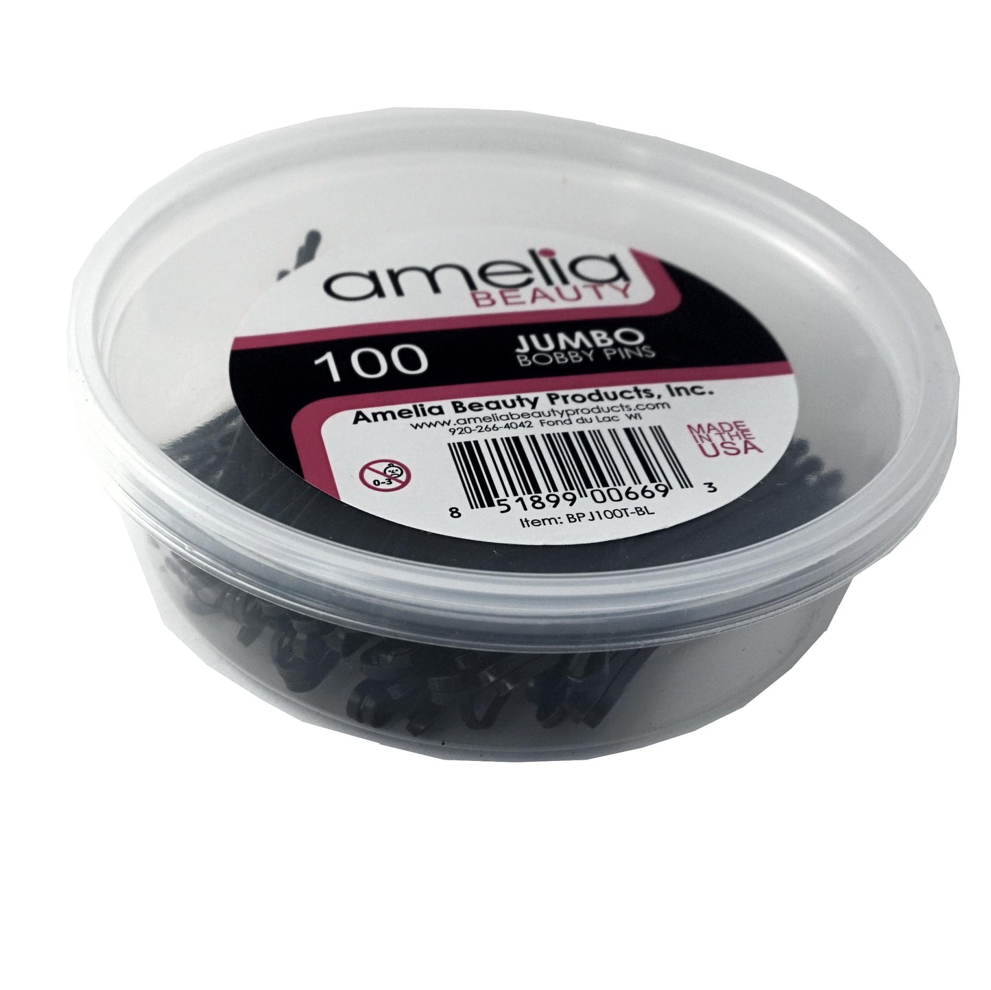 100, Black, Jumbo Pins, Tub (12 Packs)