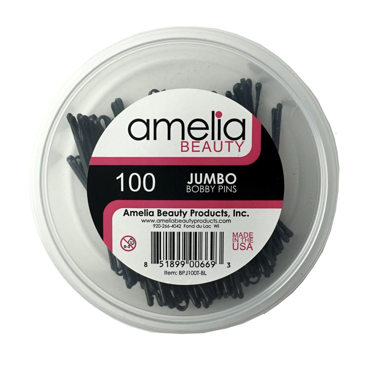 100, Black, Jumbo Pins, Tub (12 Packs)