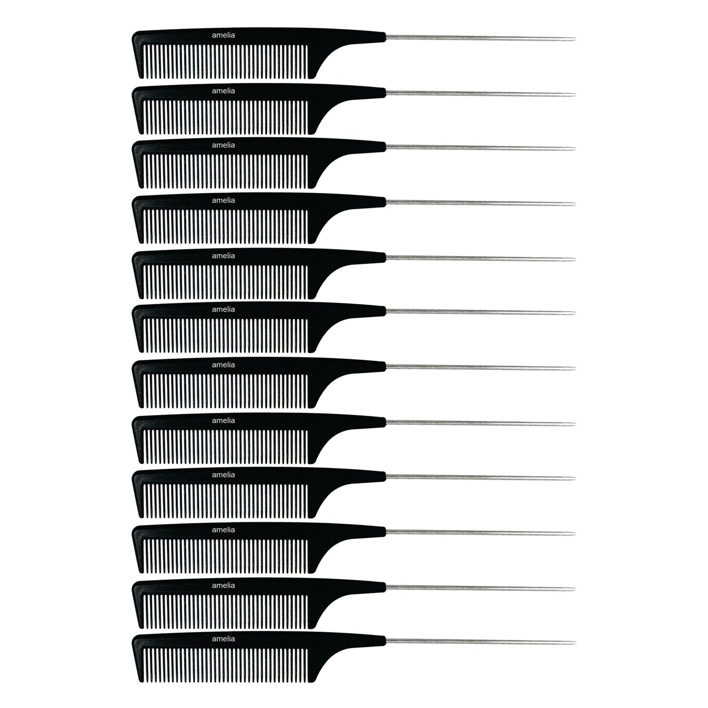 9in Pin Tail Carbon Comb (12 Pack)