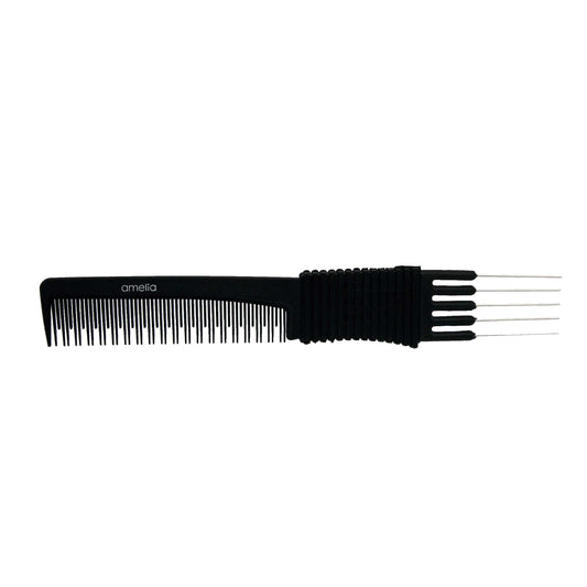 7.75 Stainless Lift/Tease Carbon Comb (12 Pack Bag)