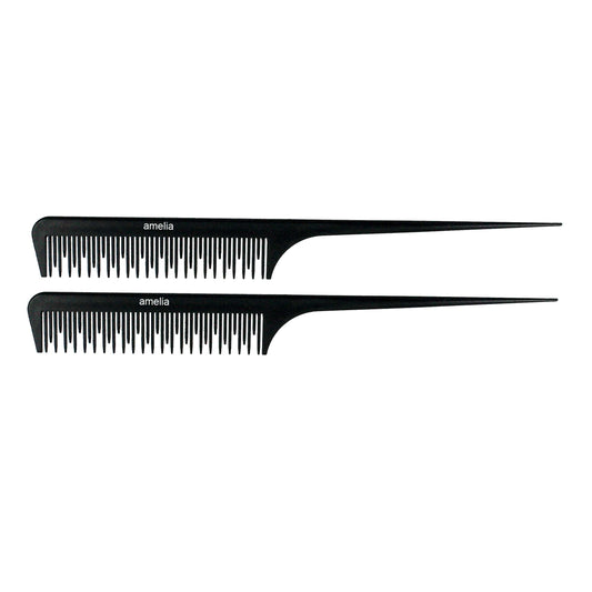 9.5in Rat Tail Tease Carbon Comb (12 Packages)