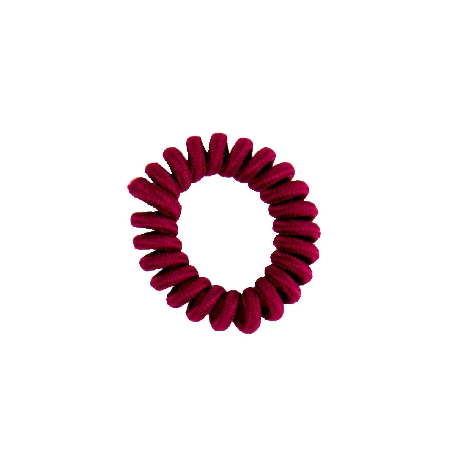 Amelia Beauty, 8 Small Fabric Wrapped Elastic Hair Coils, 1.75in Diameter Spiral Hair Ties, Gentle on Hair, Strong Hold and Minimizes Dents and Creases, Maroon - 12 Retail Packs