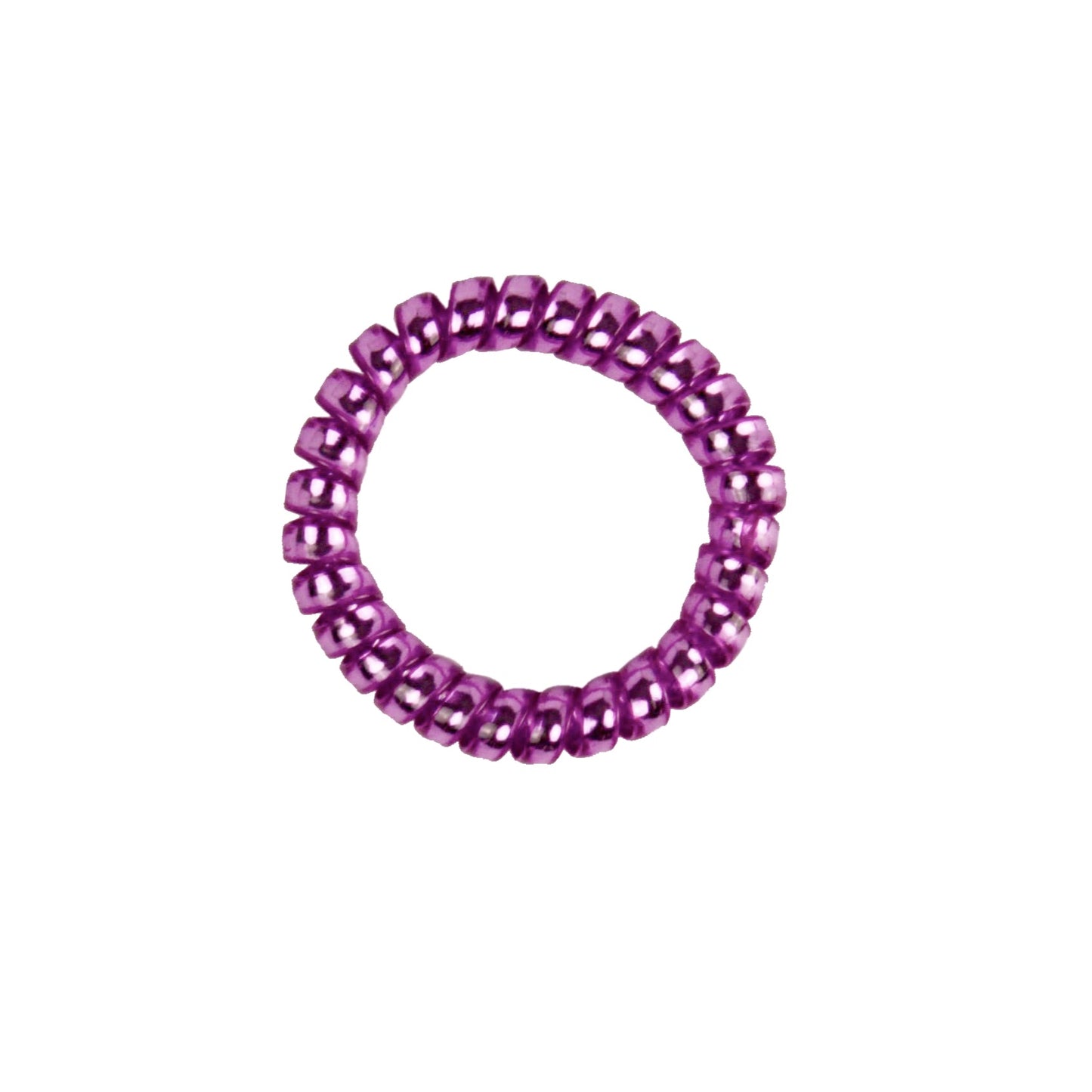 Amelia Beauty Products 8 Medium Smooth Elastic Hair Coils, 2.25in Diameter Spiral Hair Ties, Gentle on Hair, Strong Hold and Minimizes Dents and Creases, Purple - 12 Retail Packs