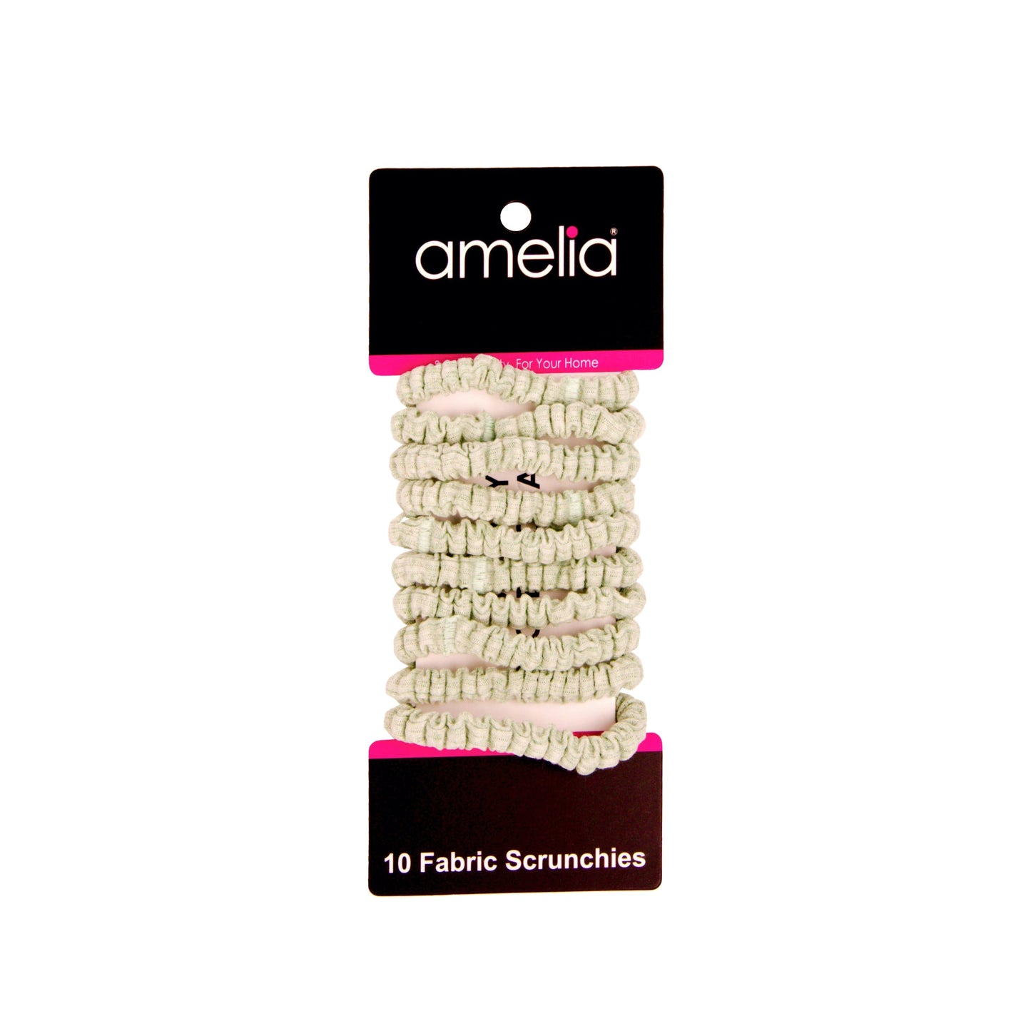 Amelia Beauty, Grey Ribbed Scrunchies, 2.25in Diameter, Gentle on Hair, Strong Hold, No Snag, No Dents or Creases. 10 Pack - 12 Retail Packs