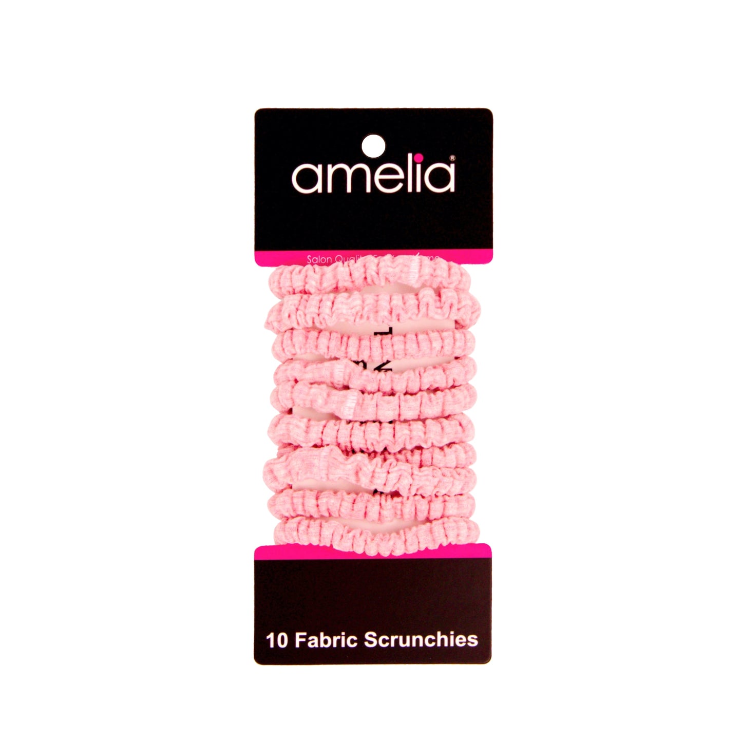 Amelia Beauty, Pastel Red Ribbed Scrunchies, 2.25in Diameter, Gentle on Hair, Strong Hold, No Snag, No Dents or Creases. 10 Pack - 12 Retail Packs