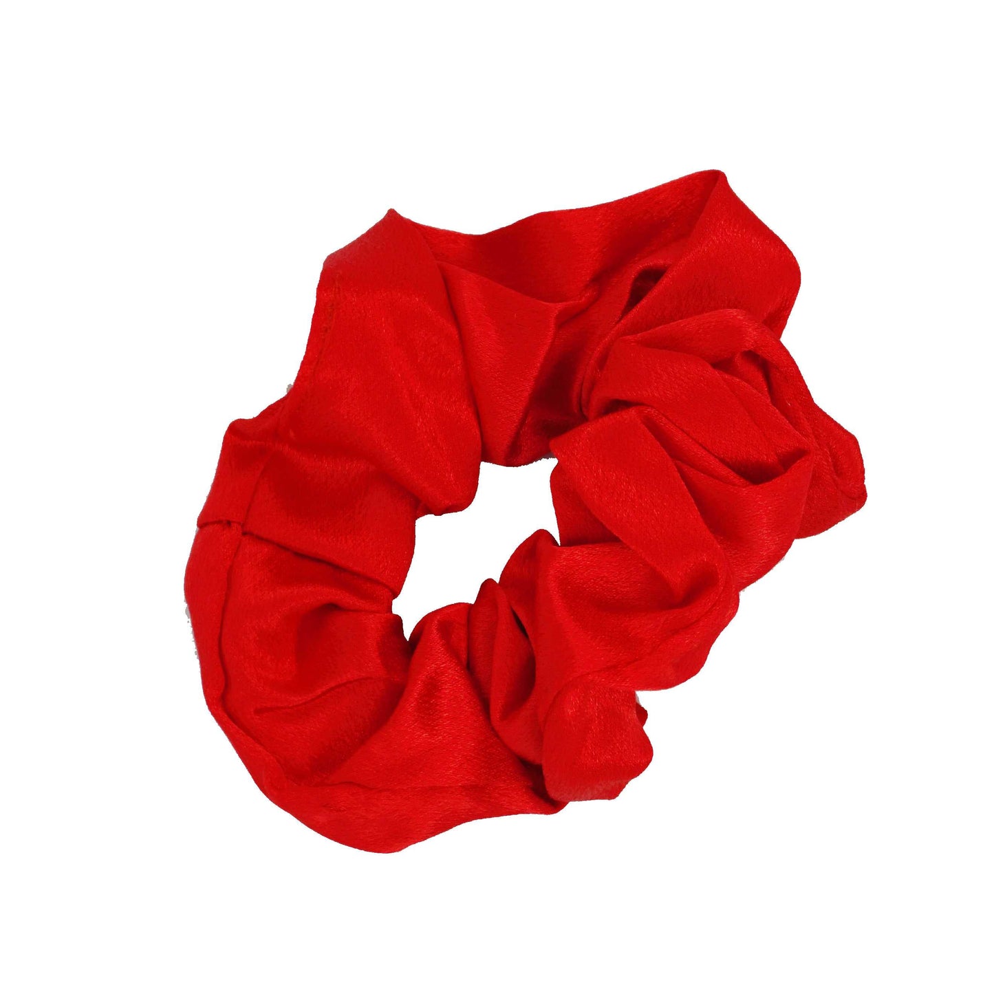 Amelia Beauty, Red Imitation Silk Scrunchies, 4.5in Diameter, Gentle on Hair, Strong Hold, No Snag, No Dents or Creases. 6 Pack - 12 Retail Packs