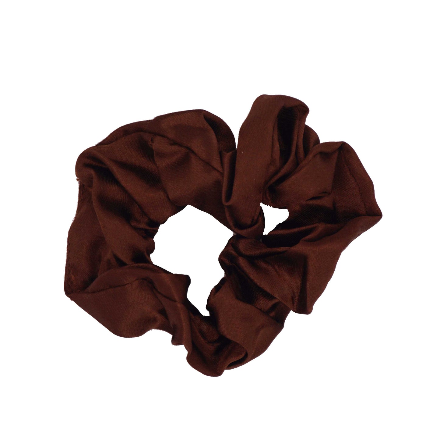 Amelia Beauty Products, Brown Satin Scrunchies, 3.5in Diameter, Gentle on Hair, Strong Hold, No Snag, No Dents or Creases. 8 Pack - 12 Retail Packs