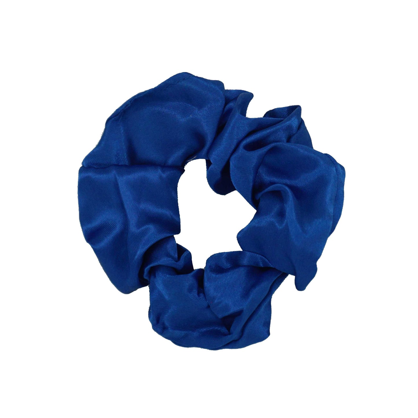 Amelia Beauty Products, Blue Satin Scrunchies, 3.5in Diameter, Gentle on Hair, Strong Hold, No Snag, No Dents or Creases. 8 Pack - 12 Retail Packs