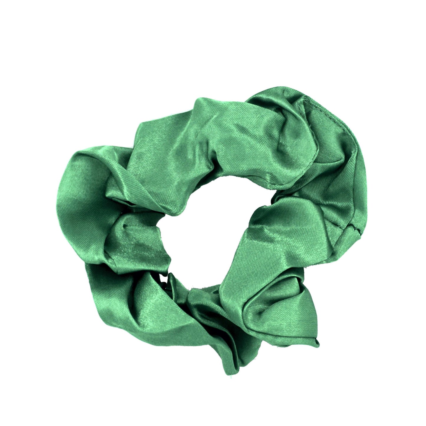 Amelia Beauty Products, Green Satin Scrunchies, 3.5in Diameter, Gentle on Hair, Strong Hold, No Snag, No Dents or Creases. 8 Pack - 12 Retail Packs