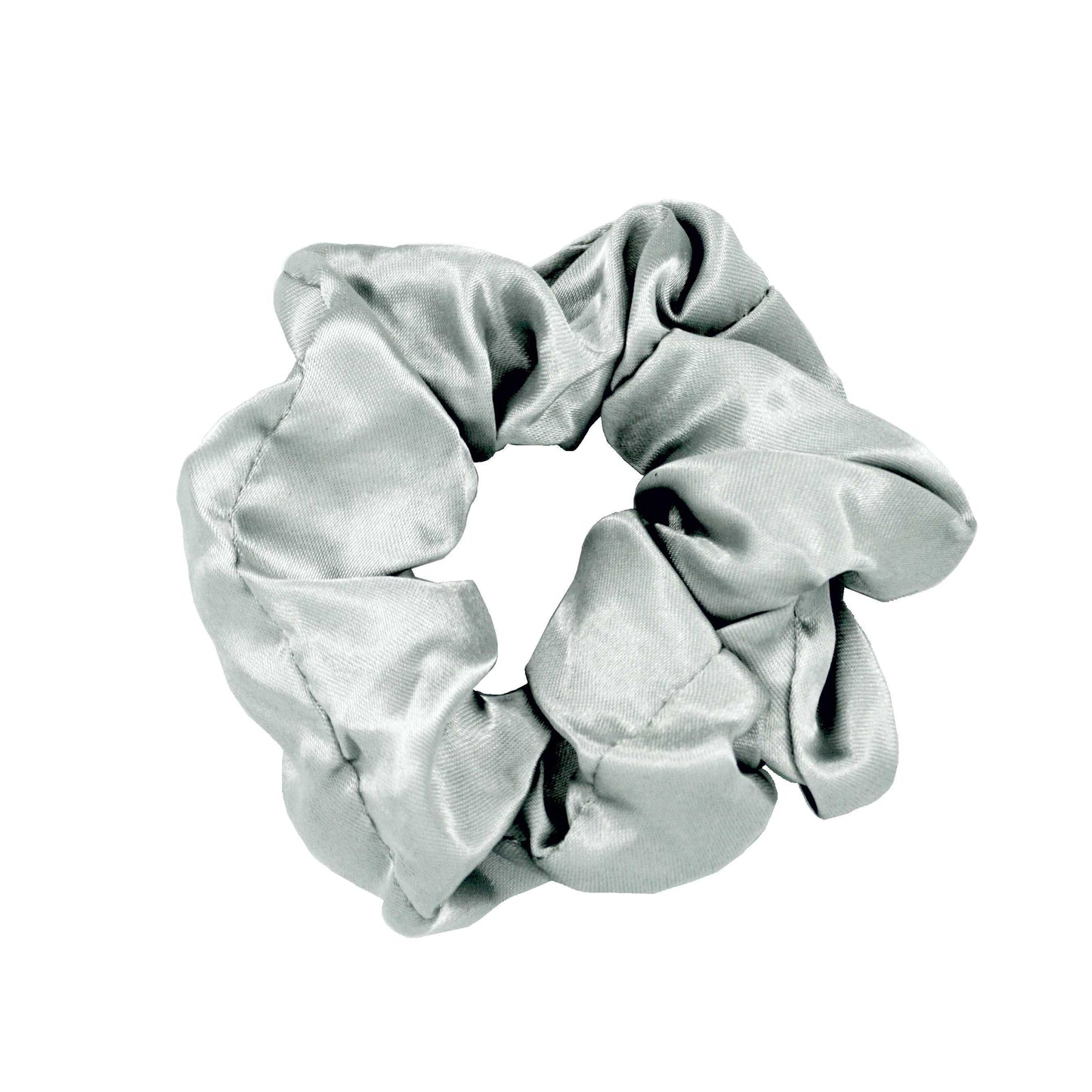 Amelia Beauty Products, Gray Satin Scrunchies, 3.5in Diameter, Gentle on Hair, Strong Hold, No Snag, No Dents or Creases. 8 Pack - 12 Retail Packs