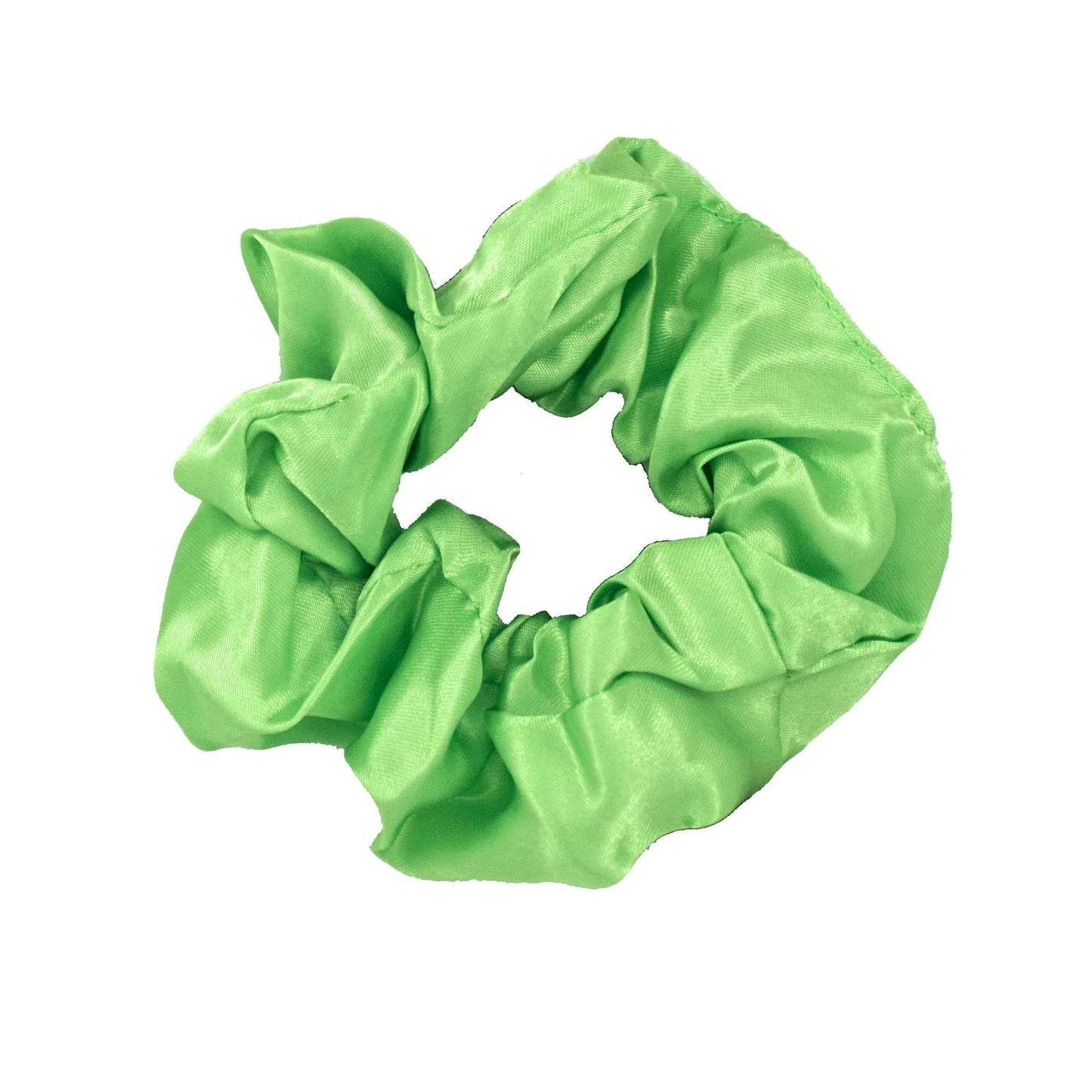 Amelia Beauty Products, Lime Satin Scrunchies, 3.5in Diameter, Gentle on Hair, Strong Hold, No Snag, No Dents or Creases. 8 Pack - 12 Retail Packs