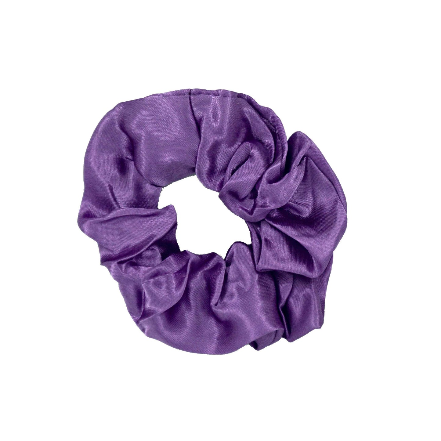 Amelia Beauty Products, Purple Satin Scrunchies, 3.5in Diameter, Gentle on Hair, Strong Hold, No Snag, No Dents or Creases. 8 Pack - 12 Retail Packs