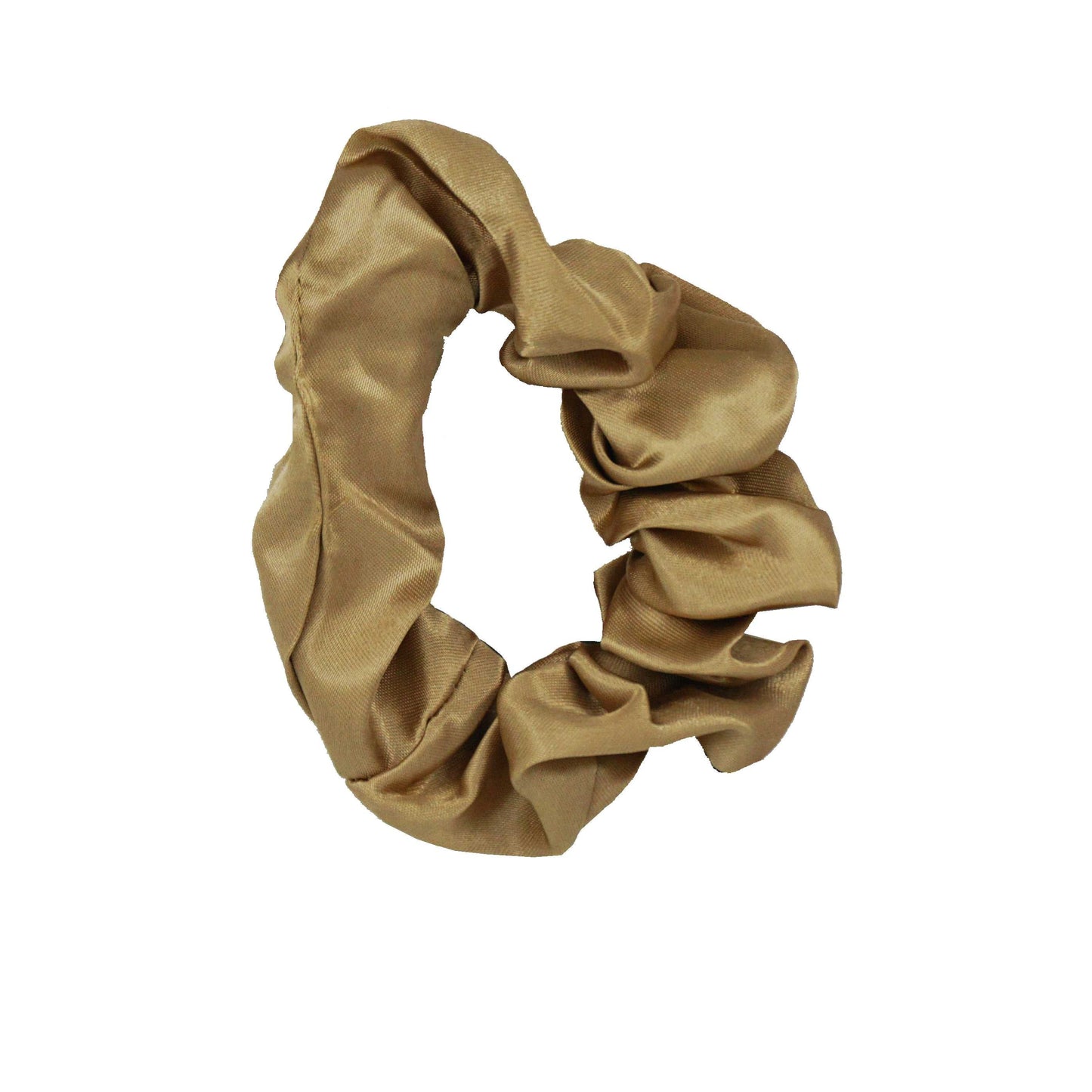 Amelia Beauty Products, Tan Satin Scrunchies, 3.5in Diameter, Gentle on Hair, Strong Hold, No Snag, No Dents or Creases. 8 Pack - 12 Retail Packs