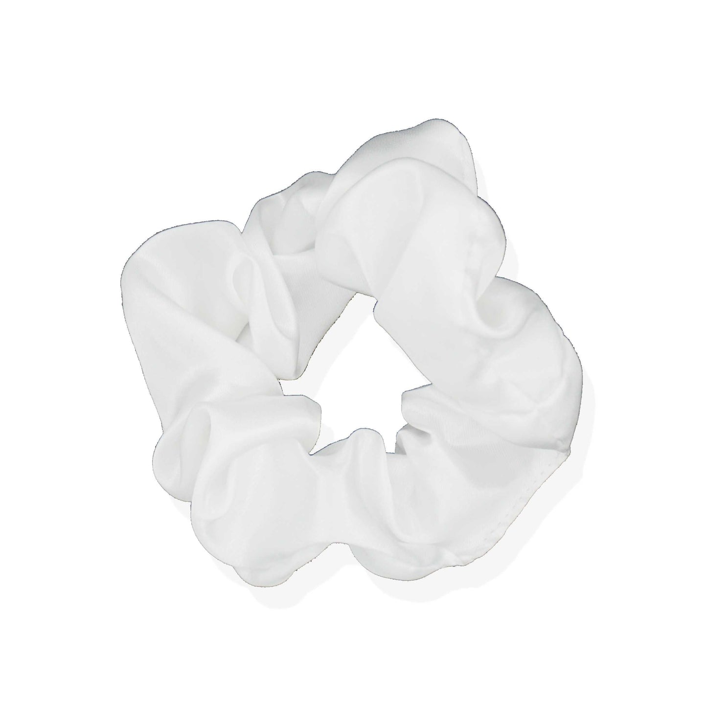 Amelia Beauty Products, White Satin Scrunchies, 3.5in Diameter, Gentle on Hair, Strong Hold, No Snag, No Dents or Creases. 8 Pack - 12 Retail Packs