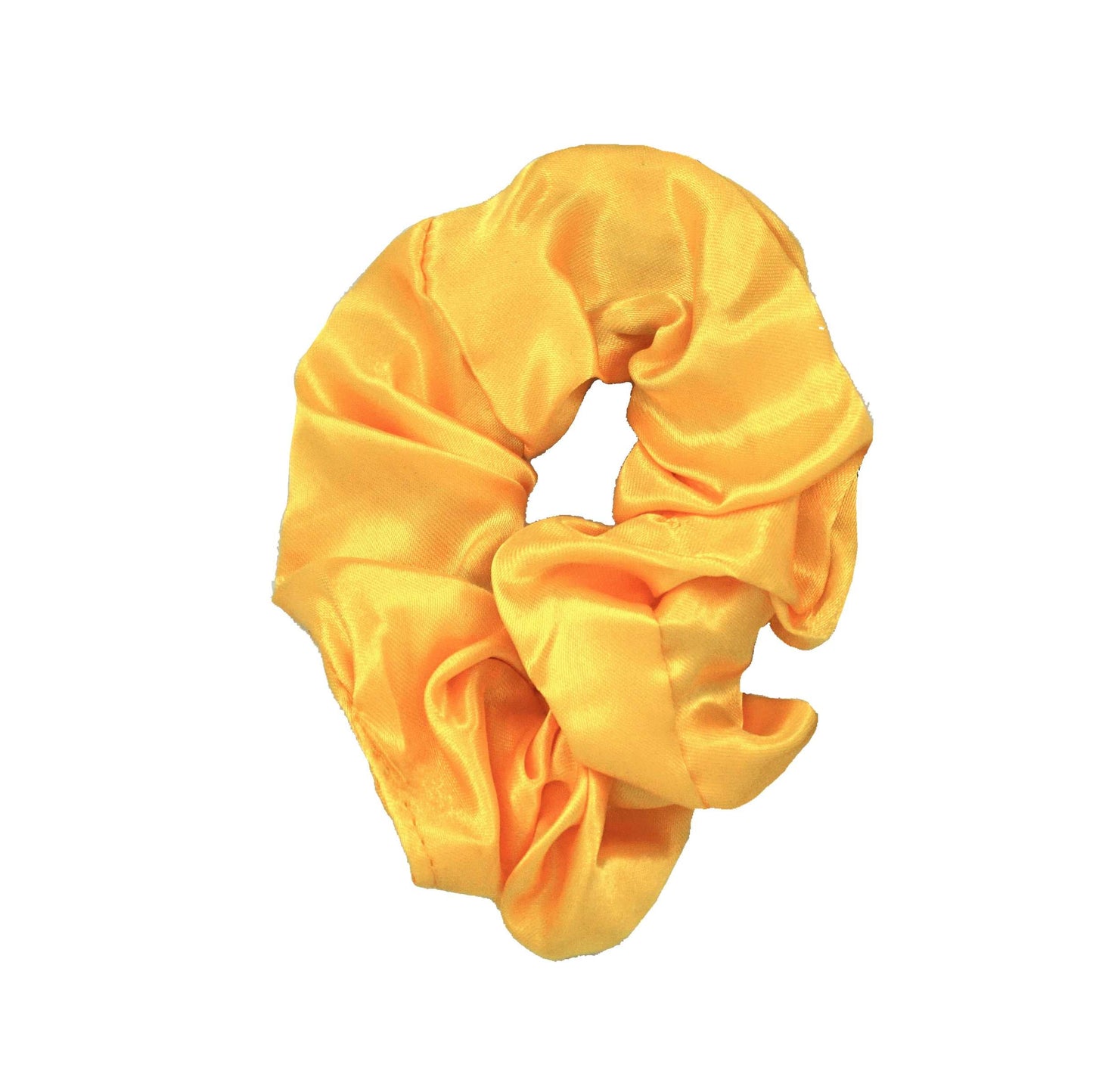 Amelia Beauty Products, Yellow Satin Scrunchies, 3.5in Diameter, Gentle on Hair, Strong Hold, No Snag, No Dents or Creases. 8 Pack - 12 Retail Packs