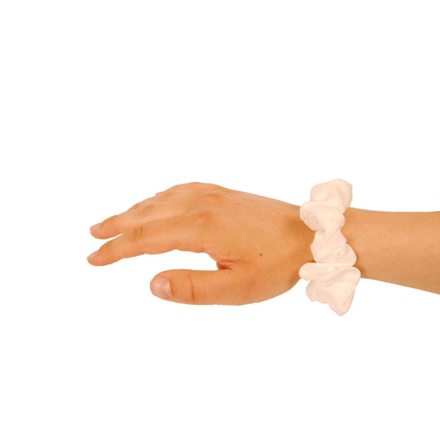 Amelia Beauty | 3in White Crepe Scrunchies | Soft, Gentle and Strong Hold | No Snag, No Dents or Creases | 8 Pack - 12 Retail Packs