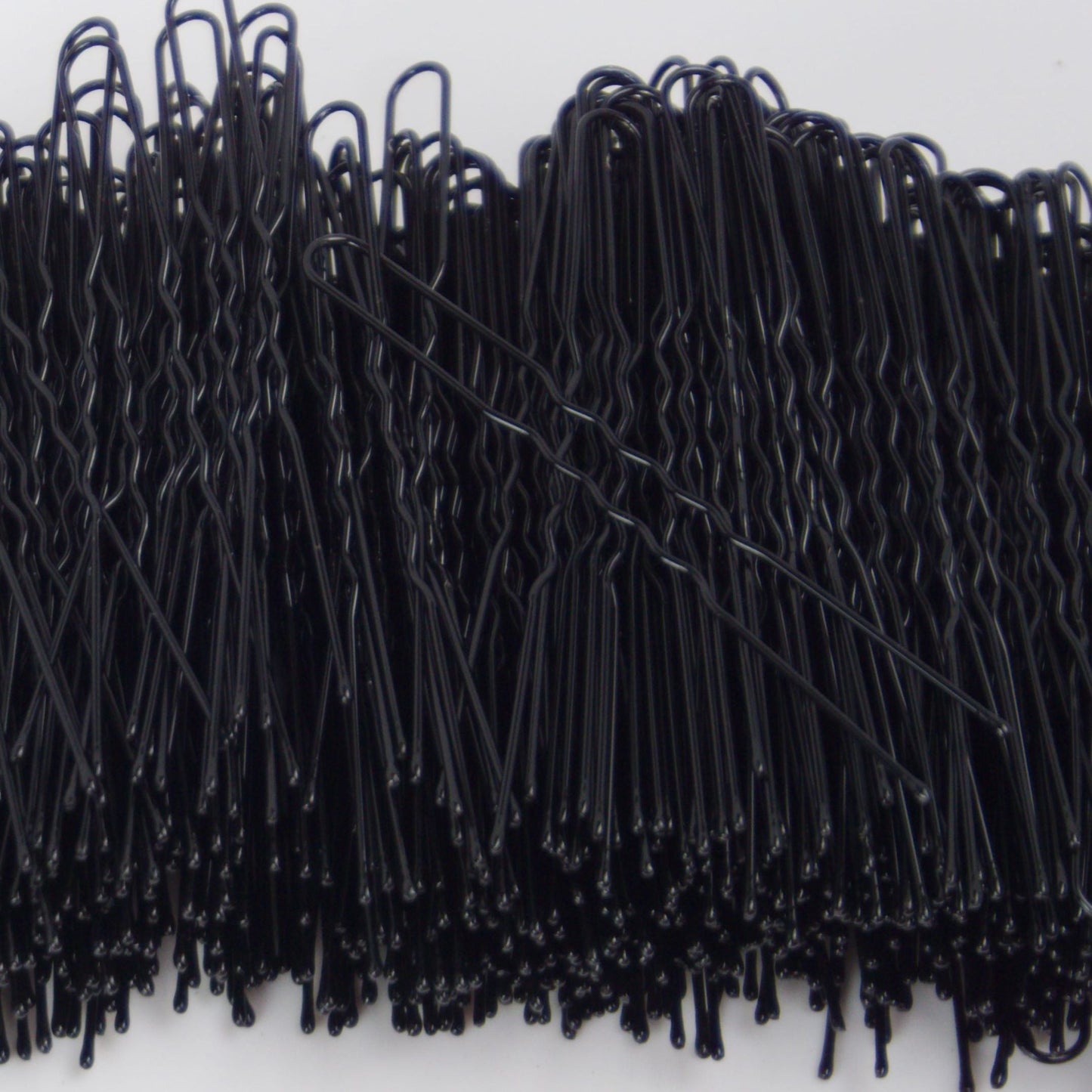 600, Black, 2.4in (6.0cm), Italian Made Waved Hair Pins, Recloseable Stay Clean and Organized Container - 6 Retail Packs