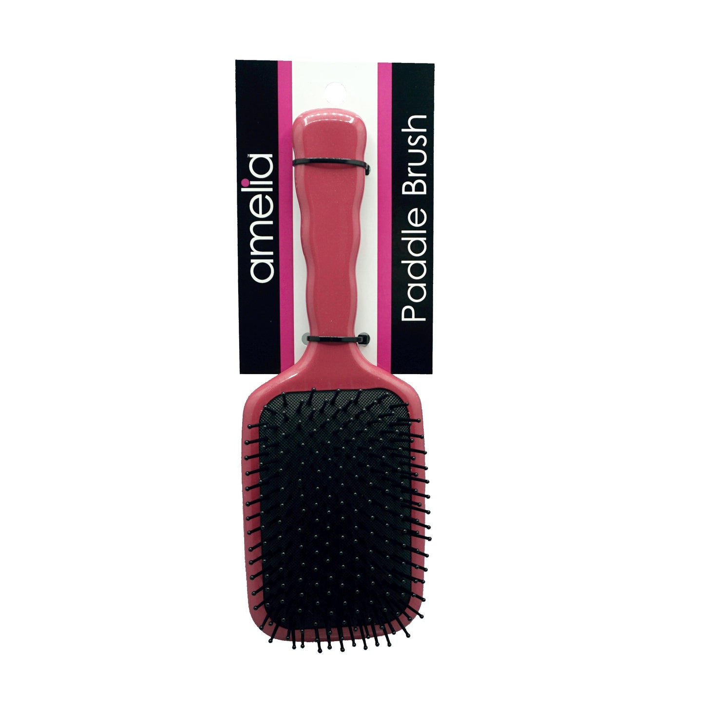 9.5in Paddle Cushion Brush - Nylon Bristles, Scarlet - 12 Retail Packs