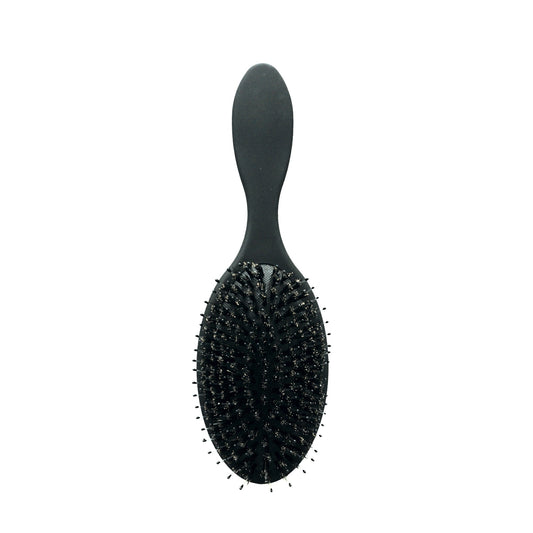 8.5in Paddle Cushion Brush - Nylon and Boar Bristles, Black - 12 Retail Packs