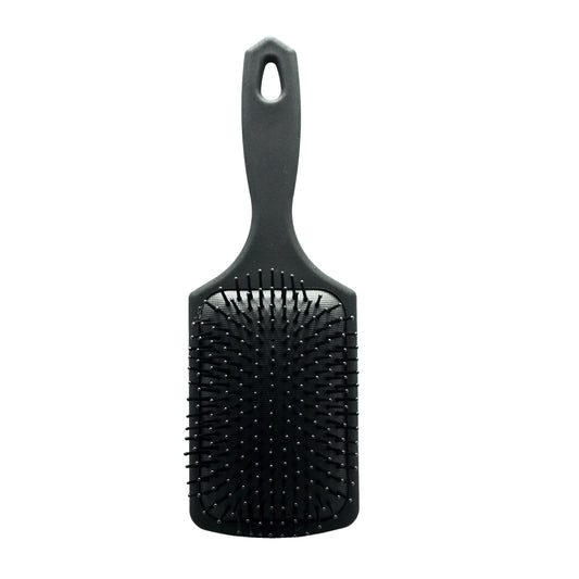 9.5in Paddle Cushion Brush with Hang Hole - Nylon Bristles, Black - 12 Retail Packs