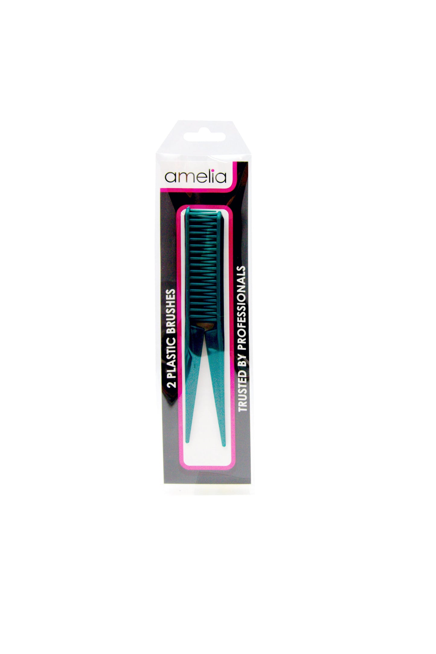 Amelia Beauty, 7in, 3 Row Styling Comb For Detangling, Tease, Defining And Separating Curls - Green - 12 Retail Packs