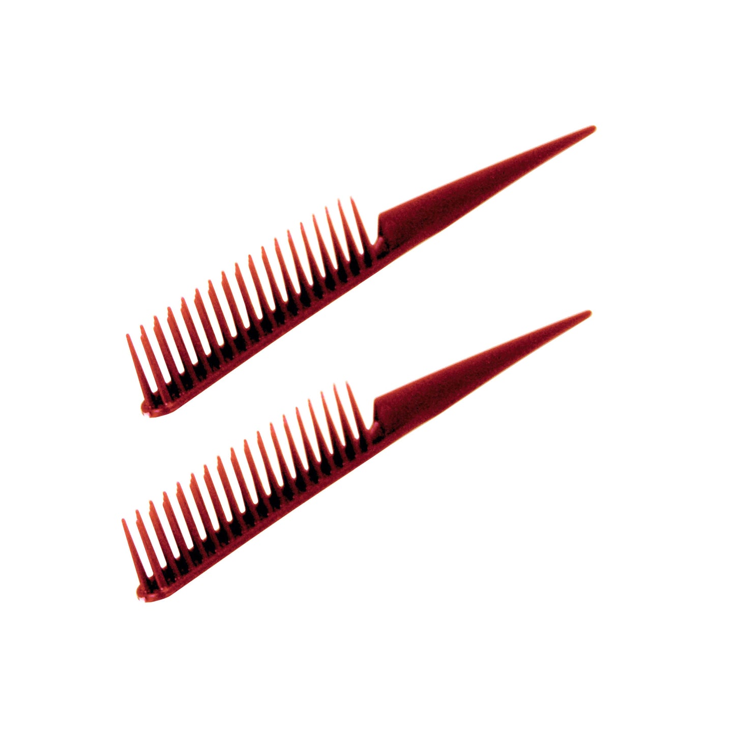 Amelia Beauty, 7in, 3 Row Styling Comb For Detangling, Tease, Defining And Separating Curls - Maroon - 12 Retail Packs