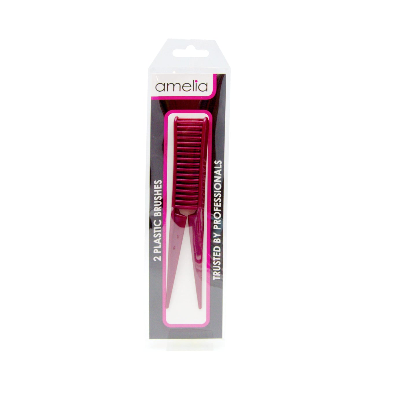 Amelia Beauty, 7in, 3 Row Styling Comb For Detangling, Tease, Defining And Separating Curls - Maroon - 12 Retail Packs