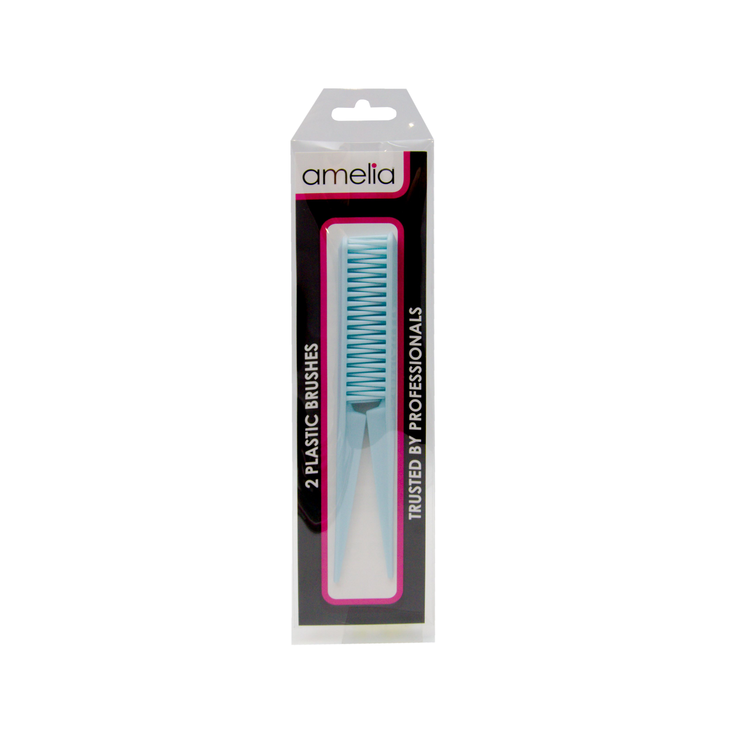 Amelia Beauty, 7in, 3 Row Styling Comb For Detangling, Tease, Defining And Separating Curls - Sky Blue - 12 Retail Packs