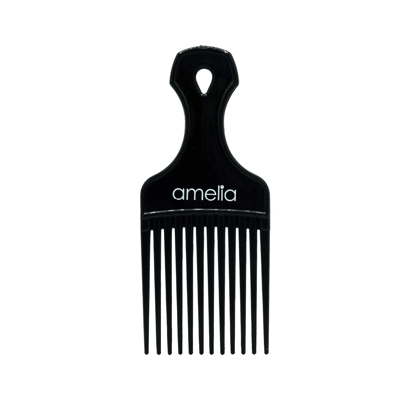 6in Plastic Pick Comb - Black (12 Pack)