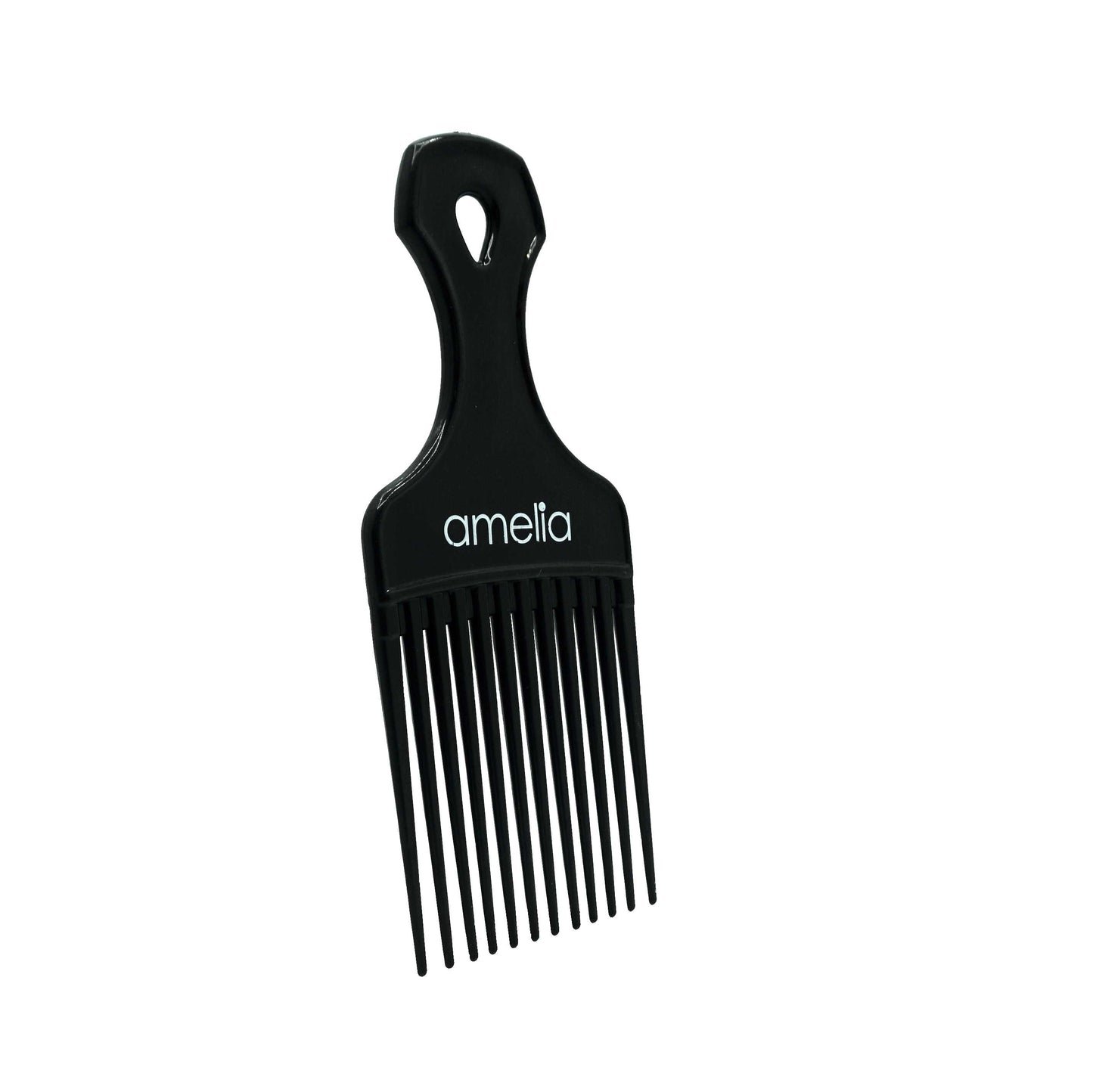 6in Plastic Pick Comb - Black (12 Pack)