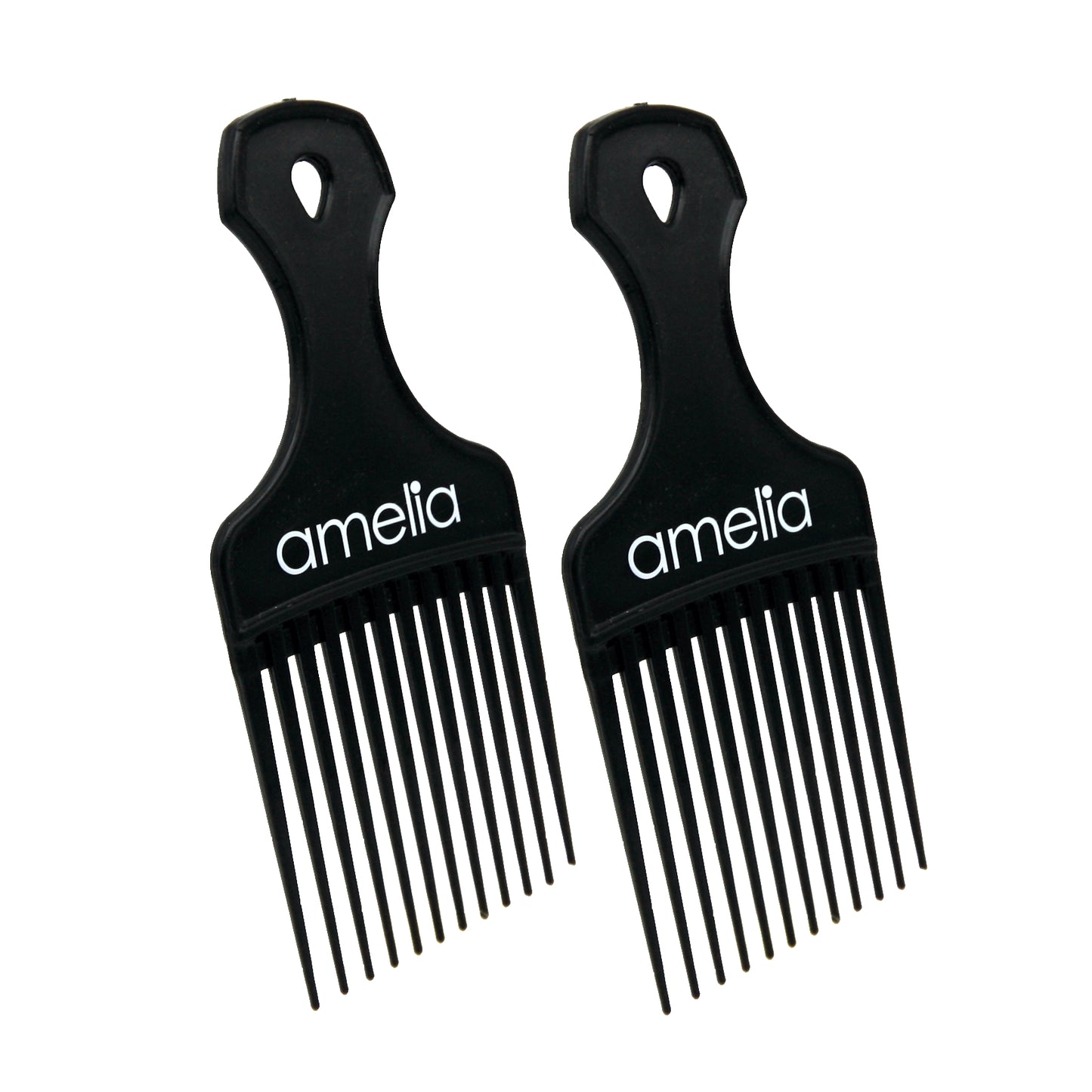 7in Plastic Pick Comb - Black (12 Retail Packages)