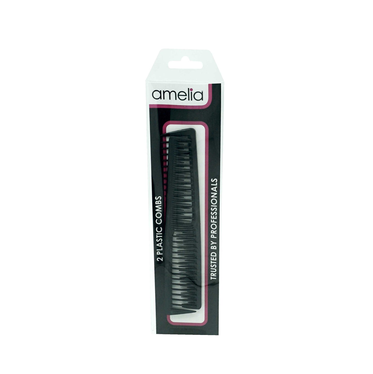 7in Plastic Wide Tooth Tease Comb  (12 Retail Packages)