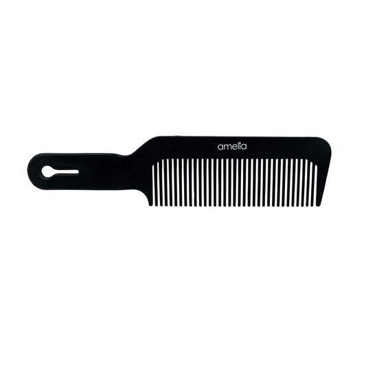 8.75in Plastic Flattop Butch Comb, Black (12 Pack)