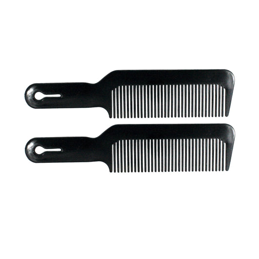 8.75in Plastic Flattop Butch Comb, Black (12 Retail Packages)