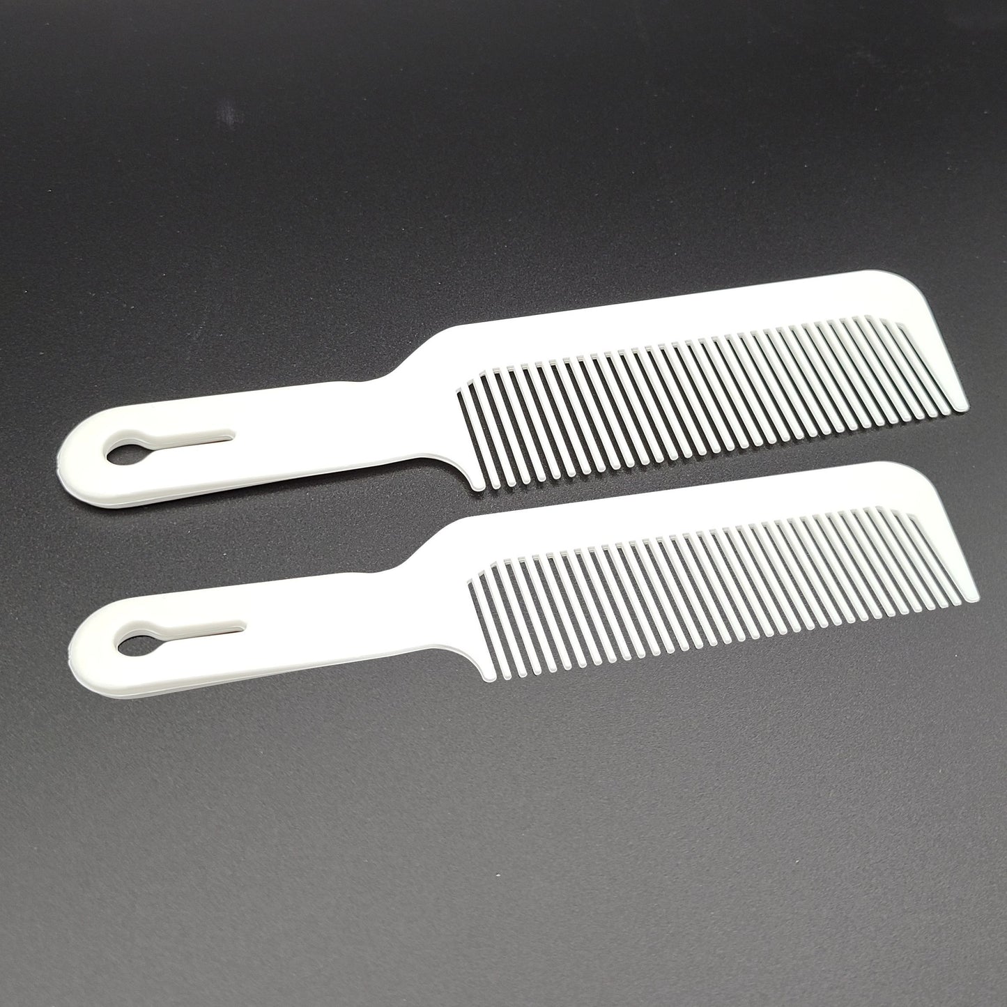 8.75in Plastic Flattop Butch Comb, White  (12 Packages of 2 for Retail Sale)