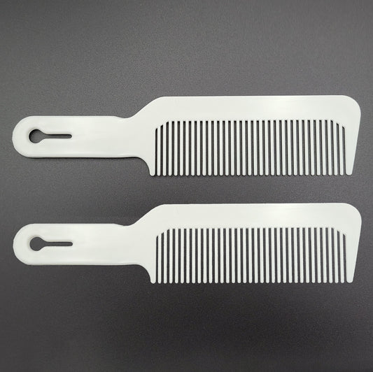 8.75in Plastic Flattop Butch Comb, White  (12 Packages of 2 for Retail Sale)