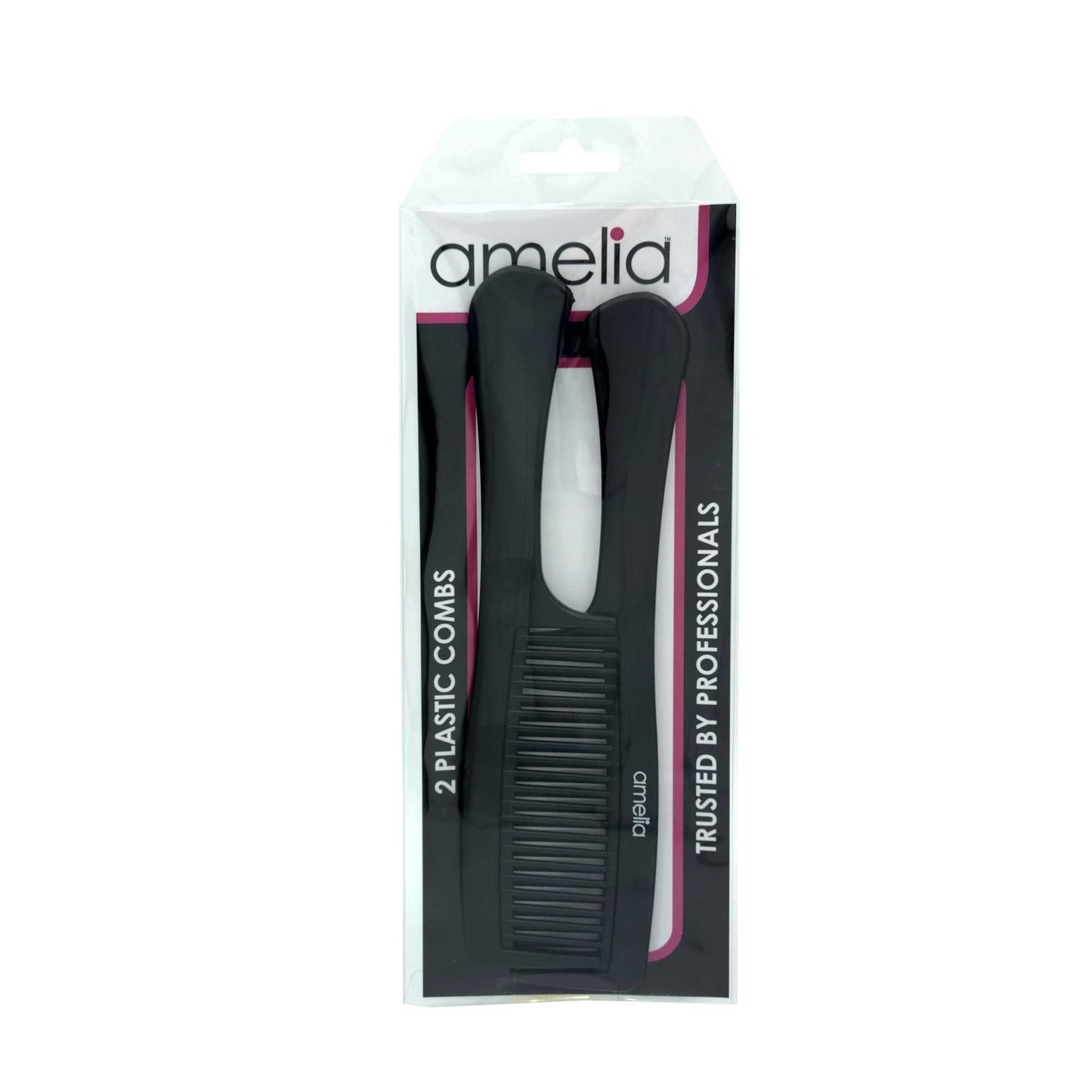 8.5in Plastic Handle Comb (12 Retail Packages)