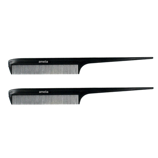 8.5in Plastic Fine Tooth Rattail Comb  (12 Retail Packages)