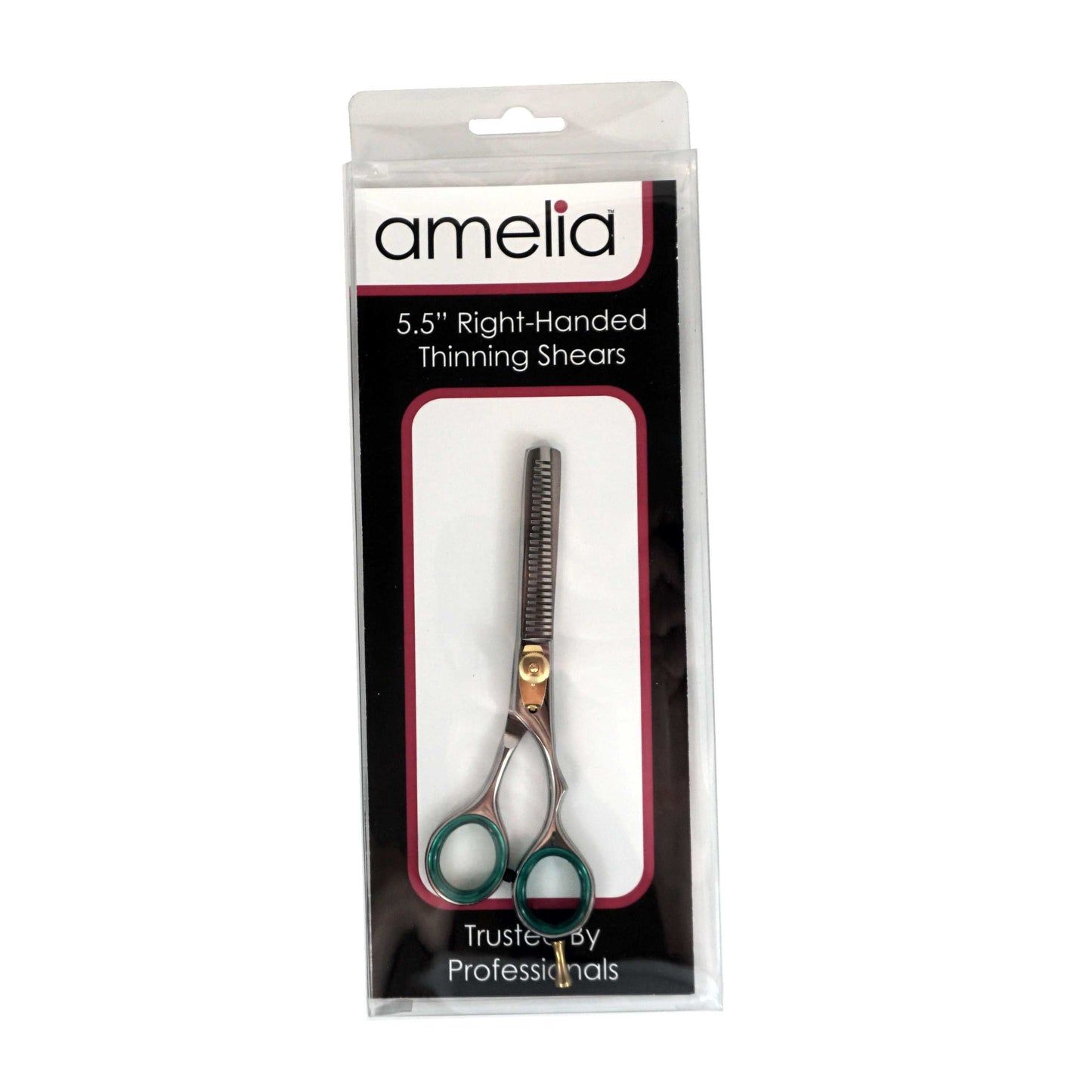 5.5" Right Handed, Stainless Steel Thinning Shear, Removable Finger Rest - 6 Packages for Retail Sale