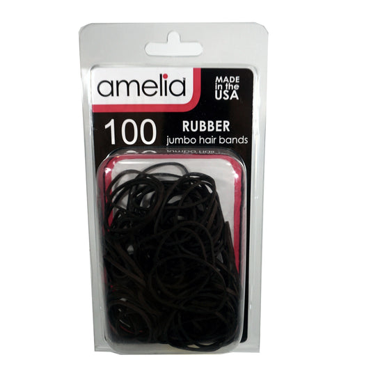 100, Brown, Jumbo, Rubber Bands for Pony Tails and Braids (12 Retail Packs)