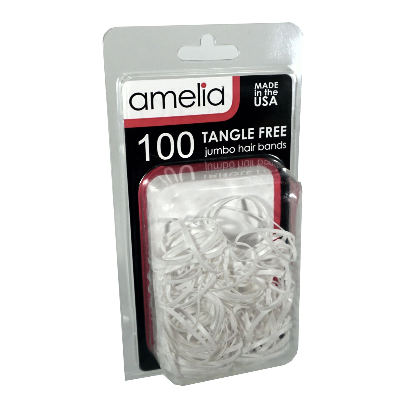 100, Clear, White, Tangle Free Bands for Pony Tails and Braids (12 Retail Packages)