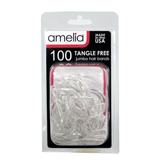 100, Clear, White, Tangle Free Bands for Pony Tails and Braids (12 Retail Packages)